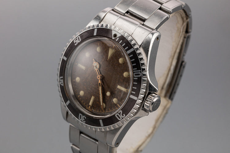 1960 Tudor Submariner 7928 Pointed Crown Guard Case with Tropical Gilt Dial