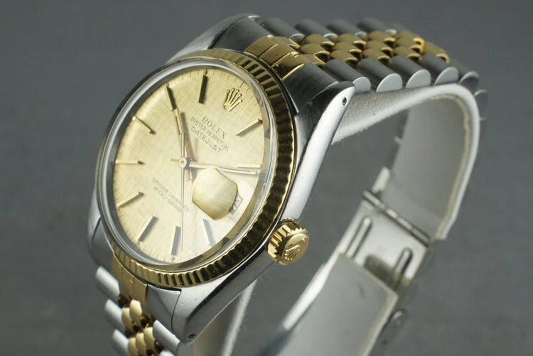 1978 Rolex 18K/SS DateJust 16013 Linen Dial