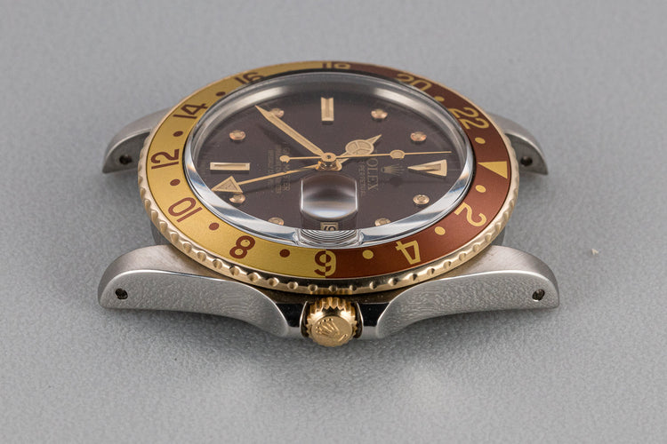 1982 Rolex Two-Tone GMT-Master 16753 Root Beer Nipple Dial with Box and Papers