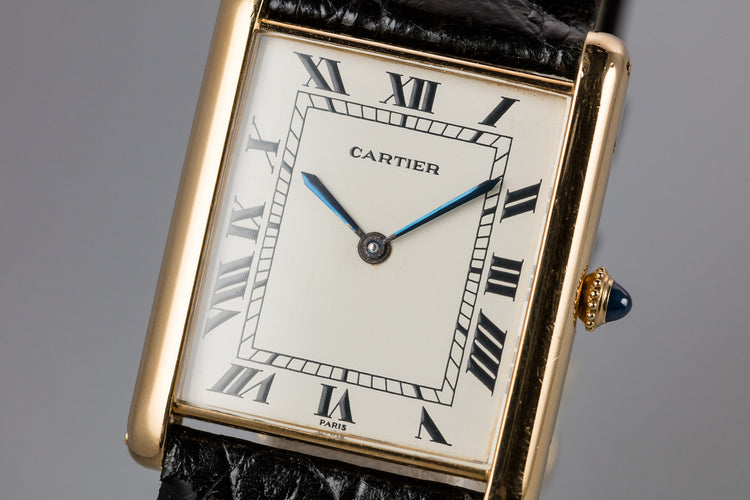 1970's Cartier 18K YG Louis Cartier Tank Jumbo Automatic