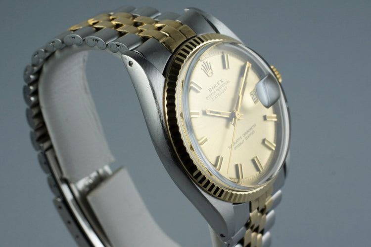 1971 Rolex Two Tone DateJust 1601 Champagne ‘Wide Boy’ Dial