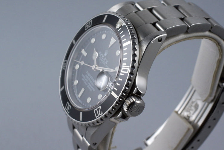 1988 Rolex Submariner 168000 Service Dial with Box and Papers