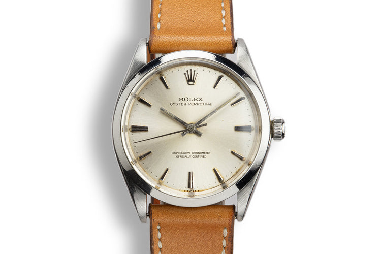 1965 Rolex Oyster Perpetual 1002 Silver Dial with Papers