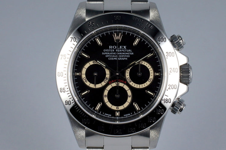 1997 Rolex SS Zenith Daytona 16520 Black Dial with RSC Papers