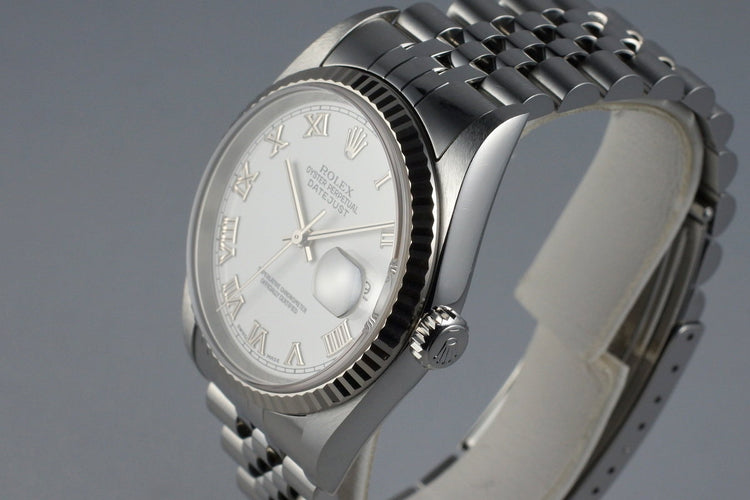 2004 Rolex DateJust 16234 with White Roman Dial