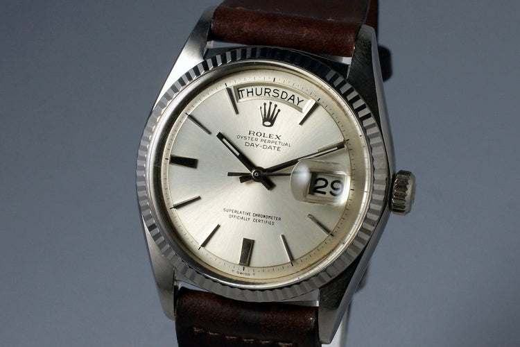 1969 Rolex WG Day-Date 1803 Silver Non-Luminous Dial with RSC Papers