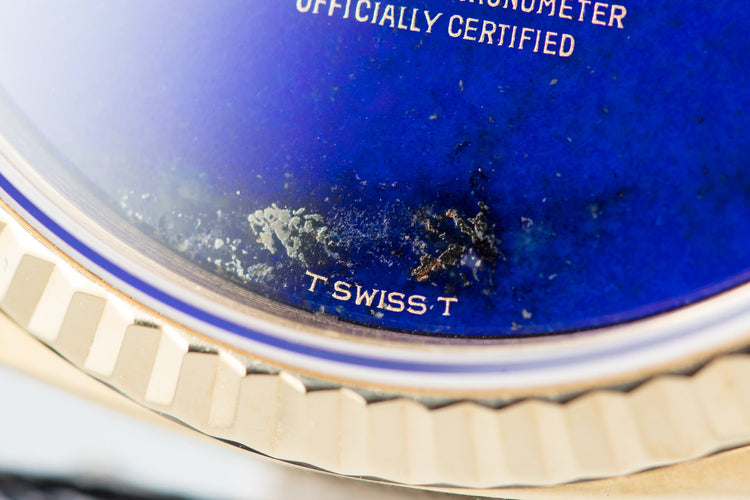 1991 Rolex 18K Day-Date 18238 Lapis Dial with Papers