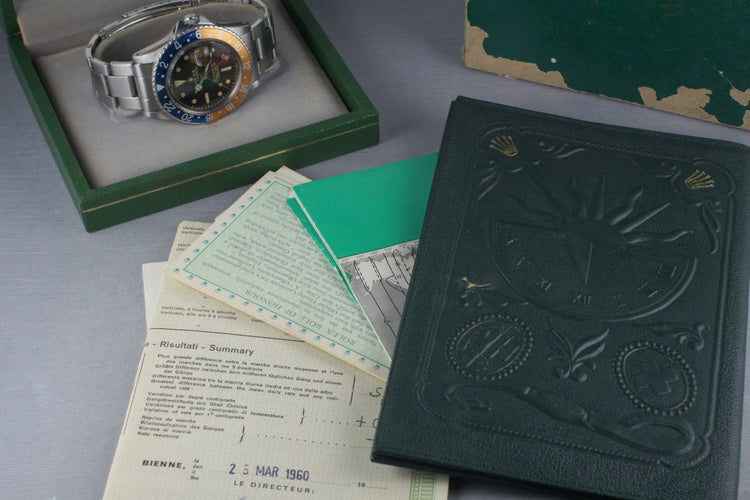 1960 Rolex GMT 1675 PCG OCC Gilt Chapter Ring Tropical Dial