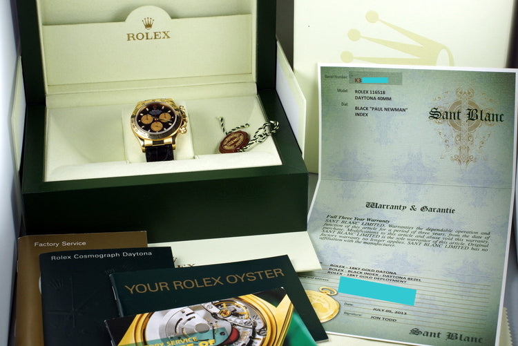 2001 Rolex 18K YG Daytona 116518 with Box & Receipt