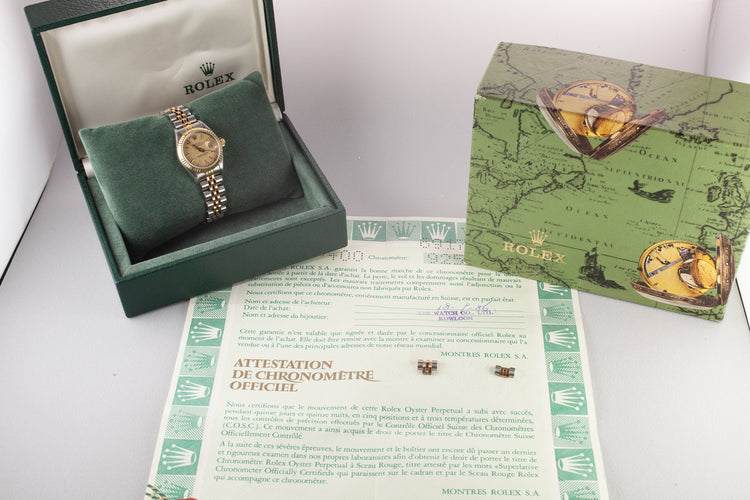 1986 Ladies Rolex Two-Tone DateJust 69173 with Box and papers