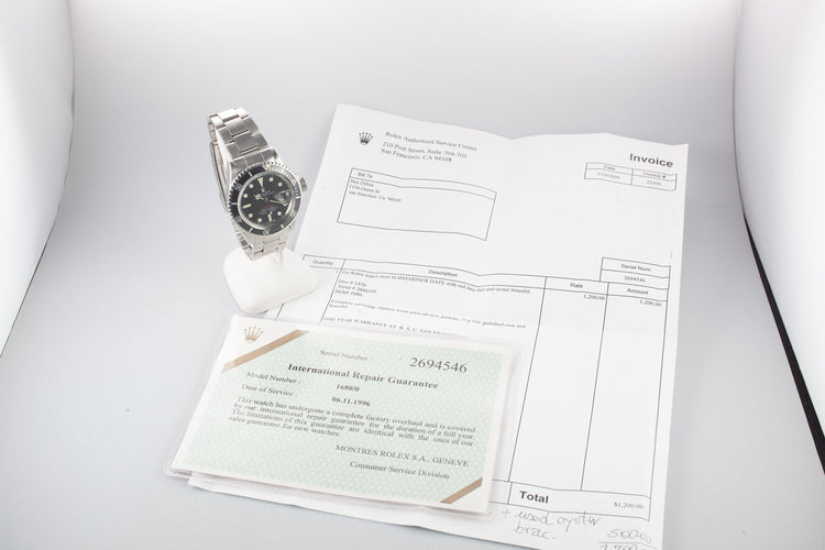 1970 Rolex Red Submariner 1680 with MK IV Dial with Rolex Service Papers