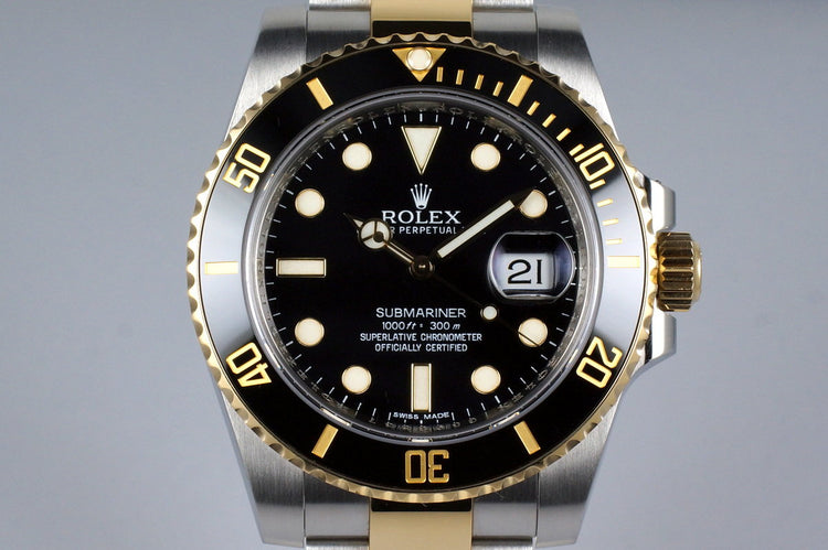 2012 Rolex Two Tone Submariner 116613 Black Dial