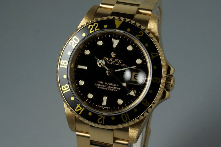 1994 Rolex YG GMT II 16718 with Box and Papers