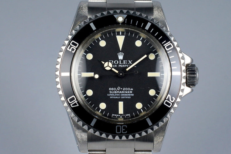 1972 Rolex Submariner 5512 4 Line Dial Serif Dial with RSC Papers