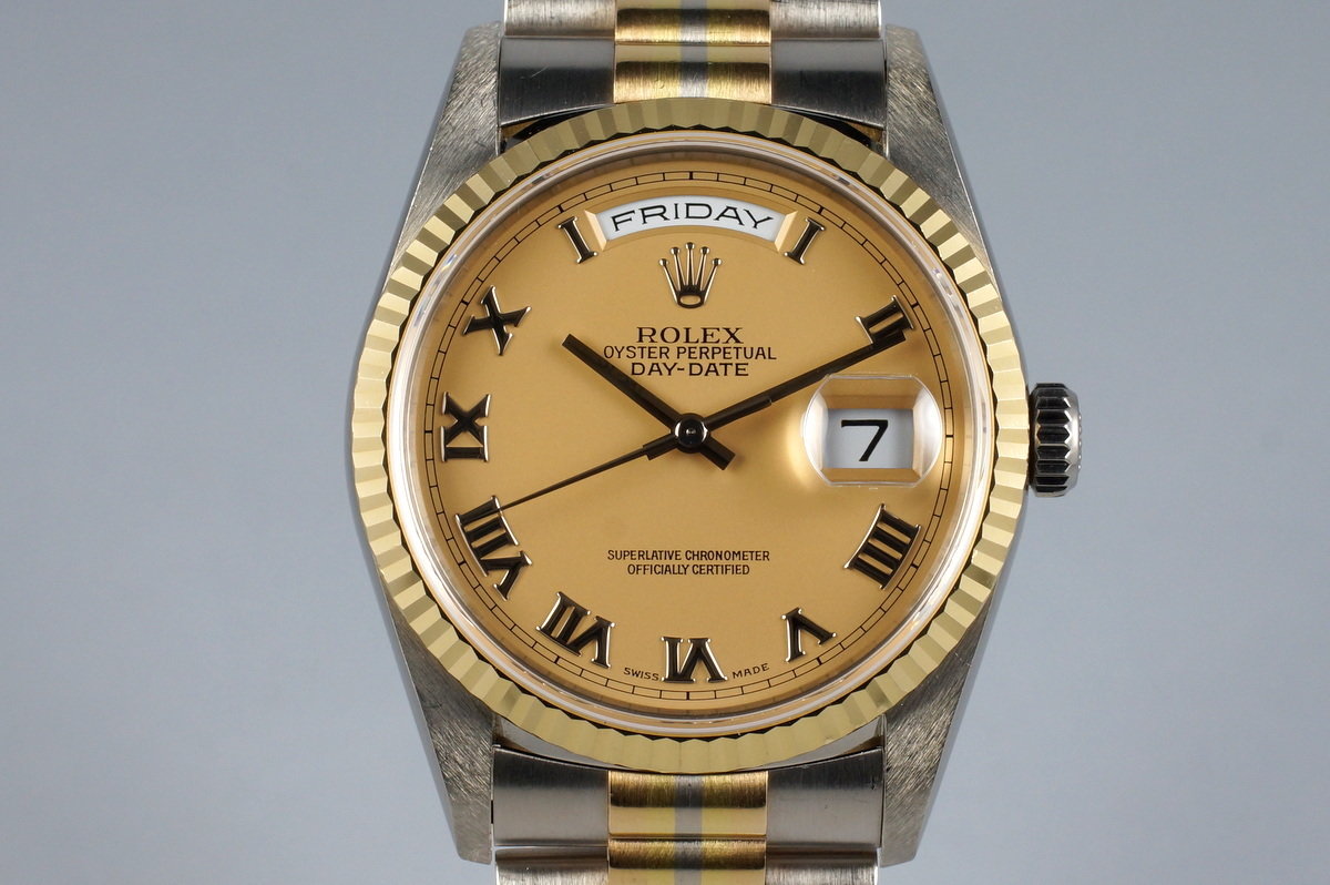 HQ Milton 1999 Rolex Day Date 18239B TRIDOR with Orange Cream