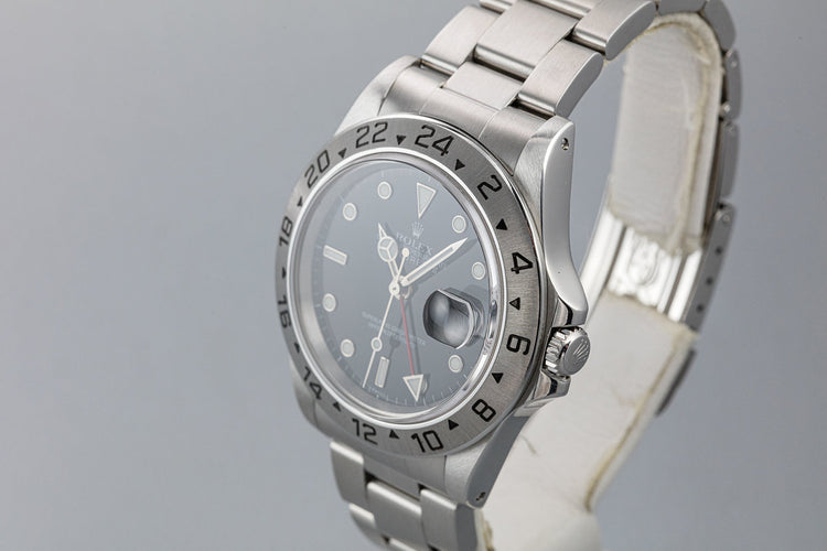 1999 Rolex Explorer II 16570 "SWISS" Only Black Dial with Box and Papers