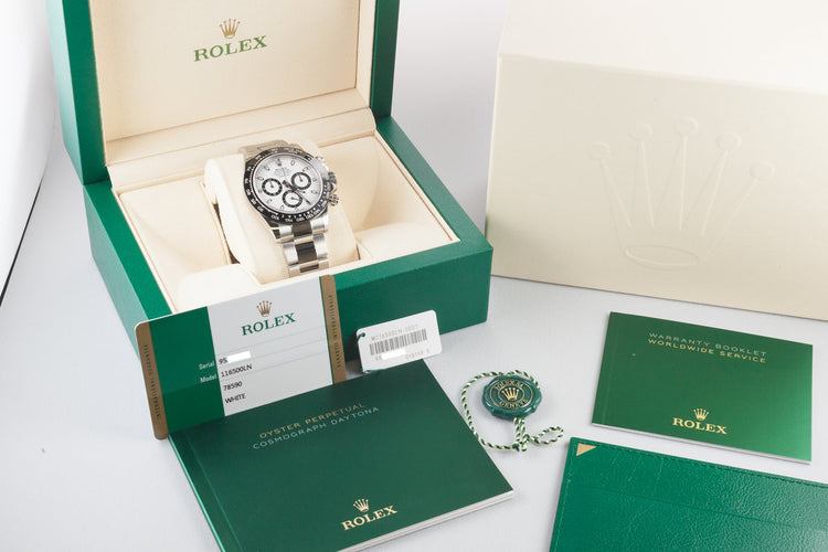 2018 Rolex Ceramic Daytona 116500LN White Dial with Box and Papers
