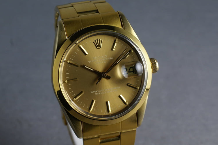 Rolex Date 1550 Gold cap ... box and papers