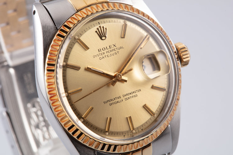 1974 Vintage Rolex DateJust 1601 Gold Dial