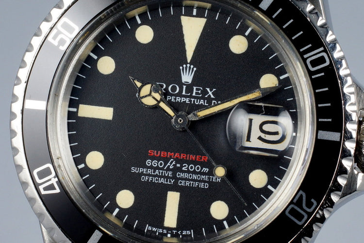 1970 Rolex Red Submariner 1680 Mark IV Dial