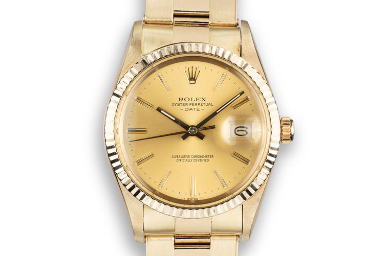 1981 Rolex 14K YG Date 15037 with Champagne Dial
