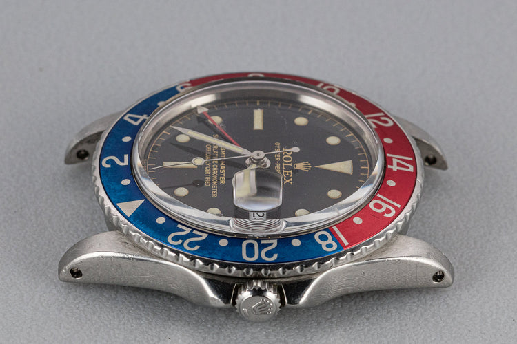 1963 Rolex GMT 1675 PCG Gilt Chapter Ring Underline Dial with Box, Papers, and Service Papers