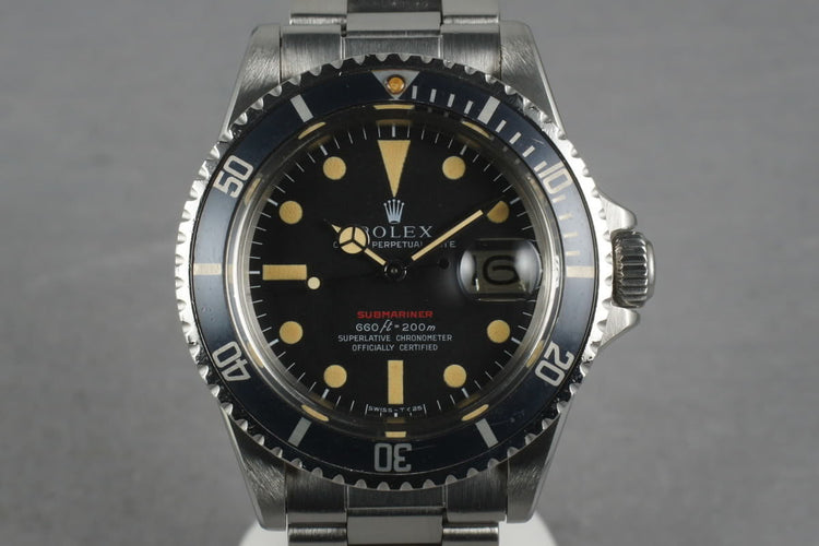 1969 Rolex Red Submariner 1680 Mark 4 with Faded Fat Font Insert