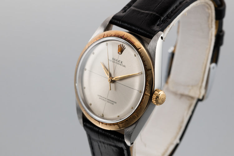 1967 Rolex Two Tone Oyster Perpetual 1008 Silver Zephyr Dial