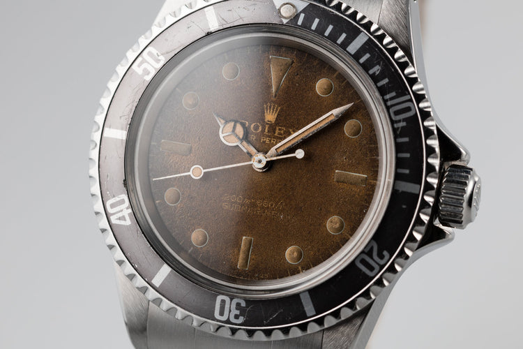 1966 Rolex Submariner 5513 with Tropical Gilt Dial with Service Papers