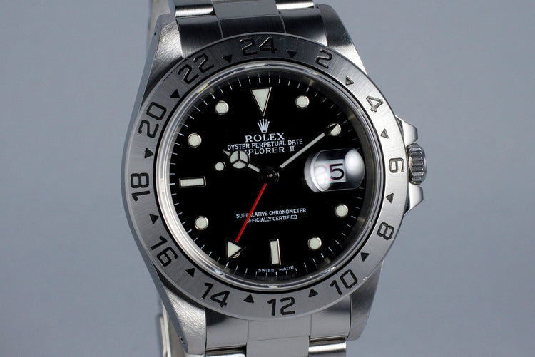 1999 Rolex Explorer II 16570 Black Dial with RSC Papers