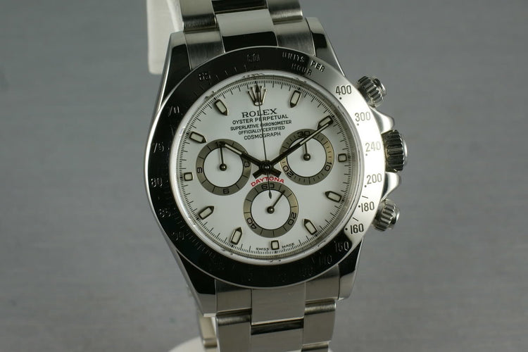 2001 Rolex SS Daytona 116520 White Dial with Box and Papers