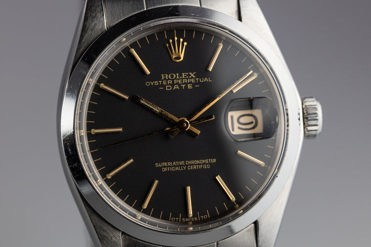 1972 Rolex Date 1500 Black and Gold Sigma Dial