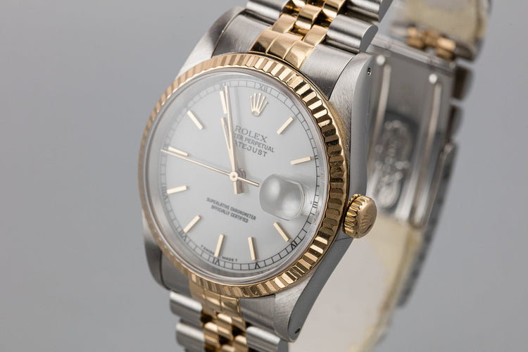 1989 Rolex Two-Tone DateJust 16233 White Dial with Box and Papers