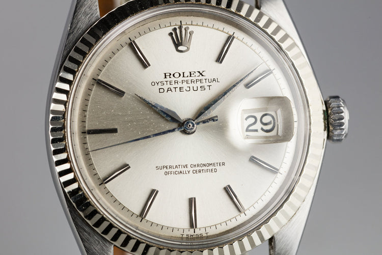 1964 Rolex DateJust 1601 No Lume Silver Dial
