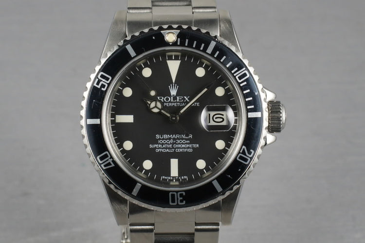 Rolex Submariner 16800 Matte Dial