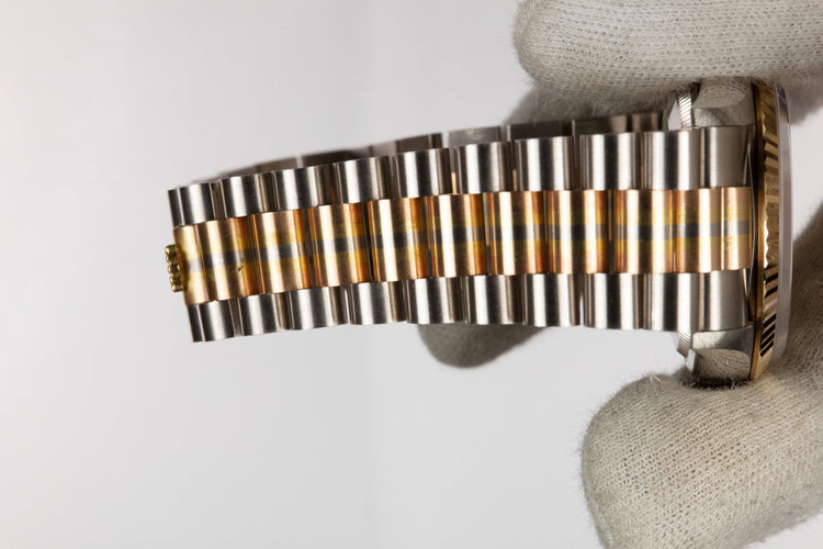 1995 Rolex Day-Date 18239 Tridor President with No Lume Salmon Diamond Dial