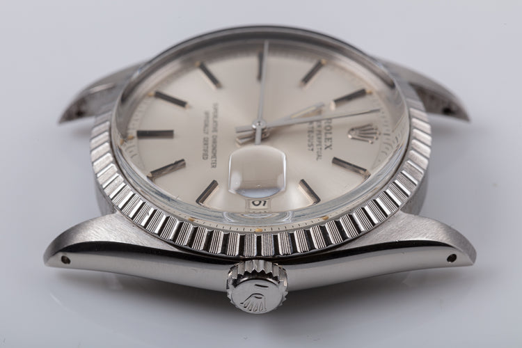 1976 Rolex Stainless Steel 1603 Datejust Silver Dial Creamy Lume Plots