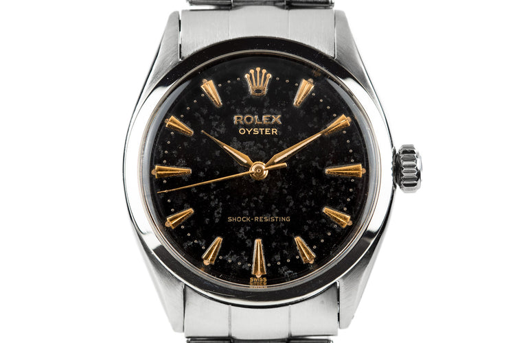 1957 Rolex Oyster 6480 SWISS Only Black Gilt Dial
