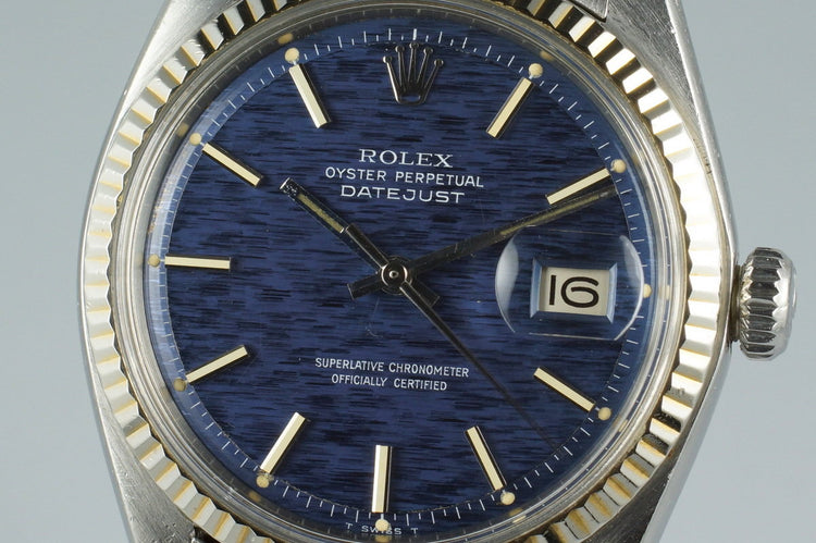 1972 Rolex DateJust 1601 Blue Textured Dial