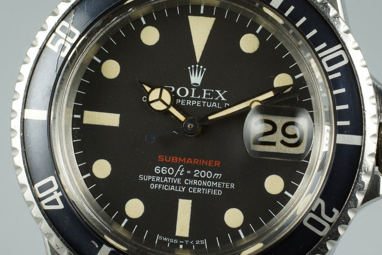 1971 Rolex Red Submariner 1680 Mark V Dial