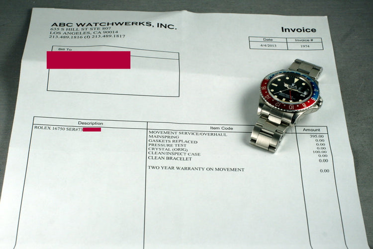 1981 Rolex GMT-Master 16750 with Service Papers