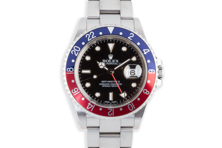 2002 Rolex GMT-Master II 16710 "Pepsi" Bezel