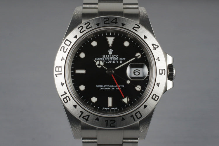 2000 Rolex Explorer II 16570 Black Dial with Box and Papers