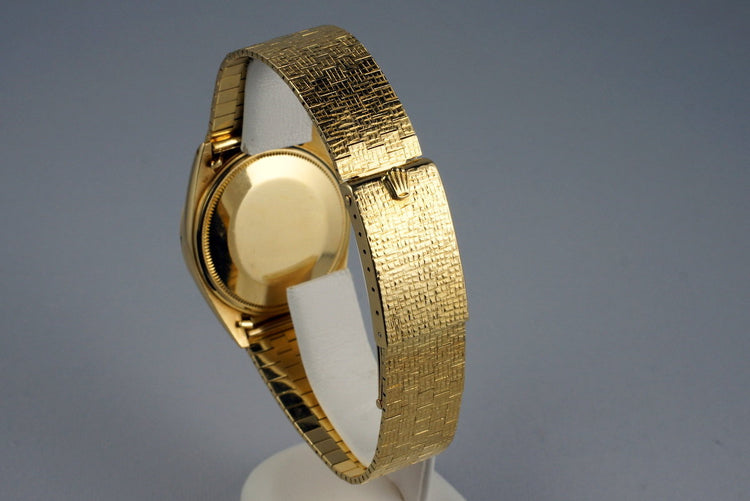 1966 Rolex 18K YG Date 1508 with Rare Brick Style Bracelet