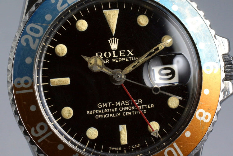 1964 Rolex GMT 1675 Glossy Gilt Dial with Box and Papers