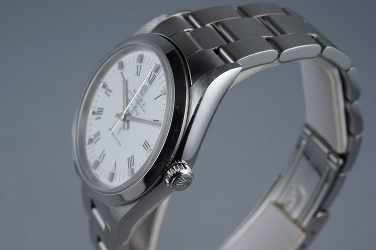 1999 Rolex Air King 14000 White Roman Dial with Box and Papers