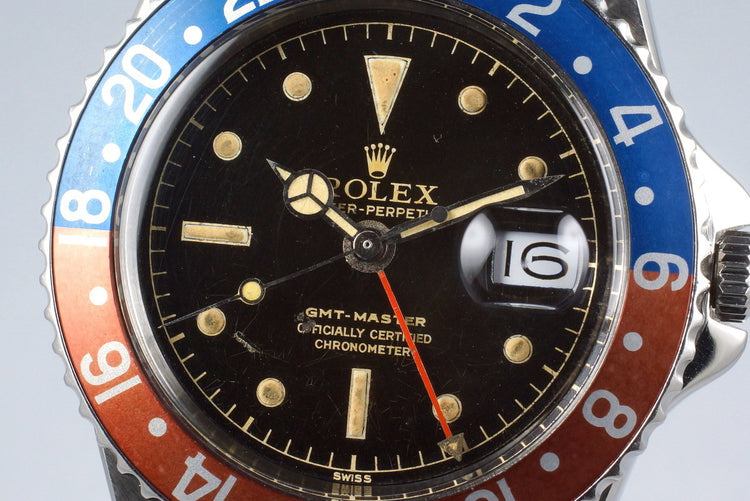 1960 Rolex GMT 1675 PCG Gilt OCC Chapter Ring