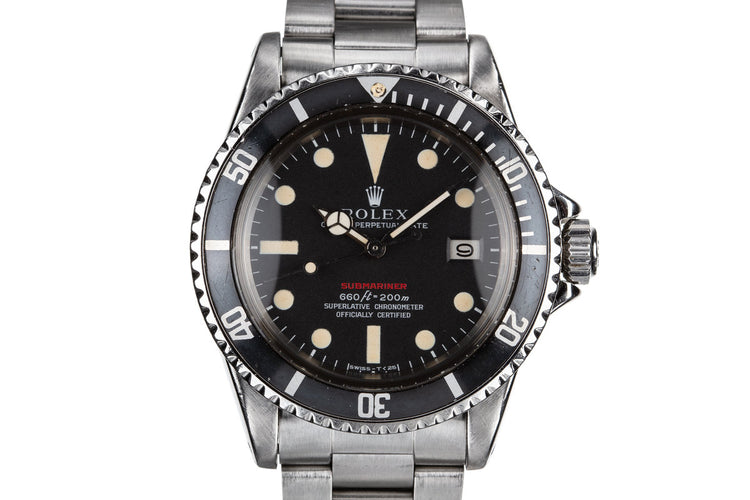 1971 Rolex "Red" Submariner 1680 with MK IV Dial and Kissing 40 Insert