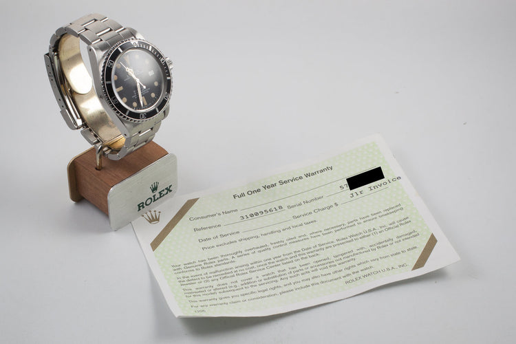 1978 Rolex Sea-Dweller 1665 with Service Papers