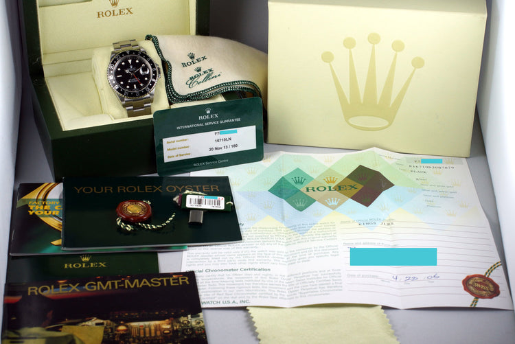 2004 Rolex GMT II 16710 with Box and Papers